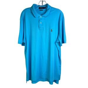 Polo Ralph Lauren Polo Shirt Mens XL Blue Short Sleeve Pima Soft Touch Summer